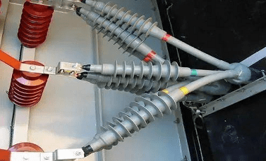 Installed MV cable outdoor termination joints